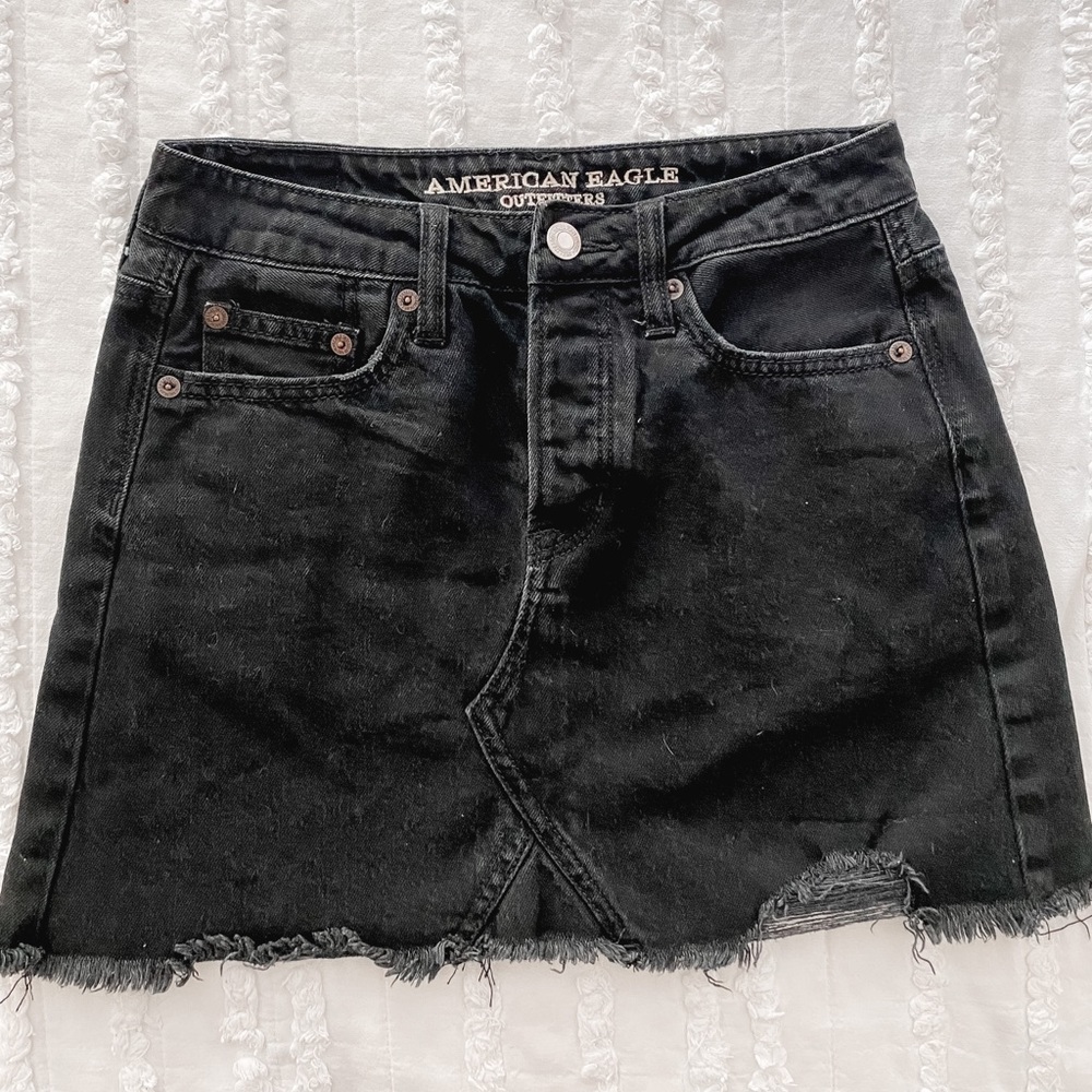 black denim skirt